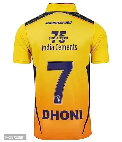 DHALAA DHONI Yellow Cricket Jersey with Back Print 2022-2023 Cricket -(Mens  Kids)(10-11Years)-thumb2