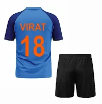 India Virat 18 Cricket Team World Cup Half Sleeve Jersey with Shorts 2023 for Men  Kids(12-18Months) Multicolour-thumb1