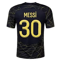 Football New Team Jersey Messi 10 with Shorts 2023/2024 for Men  Kids(7-8Years,M30blk)-thumb2