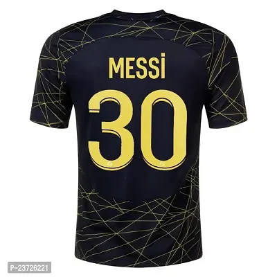 Football New Team Jersey Messi 10 with Shorts 2023/2024 for Men  Kids(7-8Years,M30blk)-thumb3