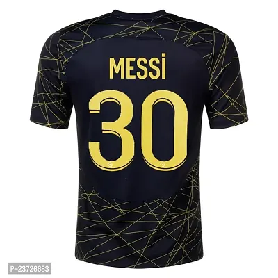 Football New Team Jersey Messi 10 with Shorts 2023/2024 for Men  Kids(10-11Years,M30blk)-thumb3