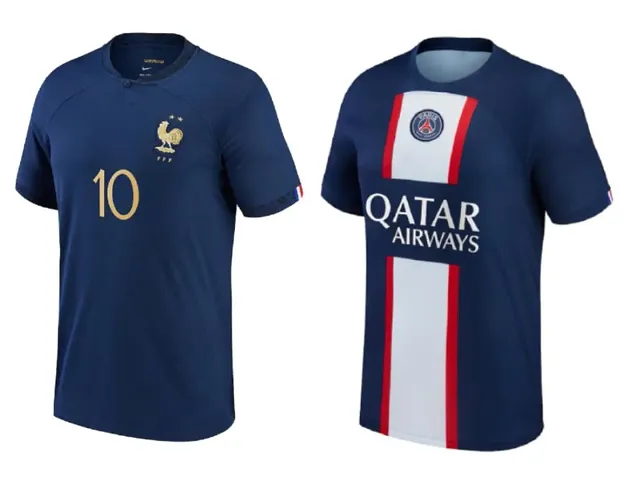 Mbappe World Cup Football Official Jersey and Mbappe Home Half Sleeve Tshirt 2022-2023 for Men Boys(13-14Years)