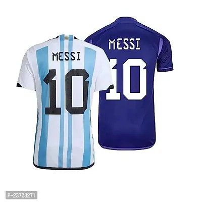 (Combo 2) Sports Football Jersey for Men and Boys Argentina Away  Home 22-23 Jersey(9-10Years) Multicolour