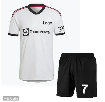 Cristiano Ronaldo 7 Football Away White Half Sleeve Jersey with Shorts 2022/2023 for Boys  Men(13-14Years)-thumb2