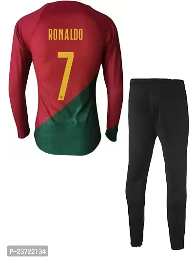 Ronaldo 7 Home Football Full Sleeve Jersey with Track Pant for Boys  Men(Medium 38) Multicolour-thumb2