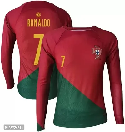 Sports Football Ronaldo 7 Official Full Sleeve Jersey 2023-24 for Boys  Kids(14-15Years) Multicolour-thumb0