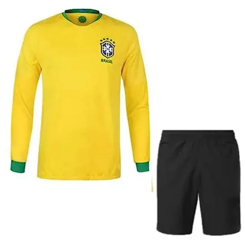 Neymar Football Full Sleeve Jersey with Shorts 2022/2024 for Kids Men(7-8Years)