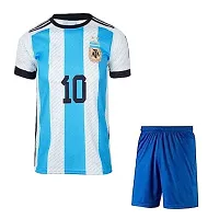 Messi White WC Jersey with Back Print with Shorts 2022-2023 Football -(Mens  Kids) Football(12-18Months)-thumb2