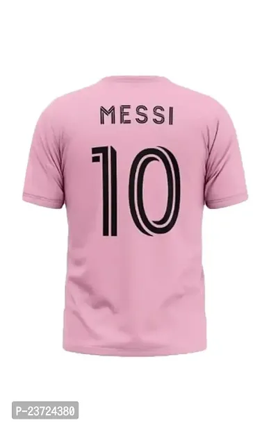 Inter Messi 10 Football Pink Half Sleeve Jersey Tshirt 2023/2024 (Kid's,Boy's  Men)(10-11Years)-thumb3