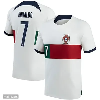 Portugal Red Cristiano Ronaldo 7 Home Original Football Half Sleeve Jersey for Men  Kids 2022/2023(7-8Years,porwh)-thumb0