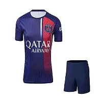 Pariss Football Jersey with Back Print MBAPPE with Shorts 2023-2024 Football -(Mens  Kids) Football(14-15Years) Multicolour-thumb1