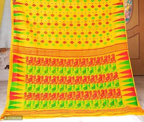 Fancy Cotton Silk Jamdani Saree without Blouse Piece for Women