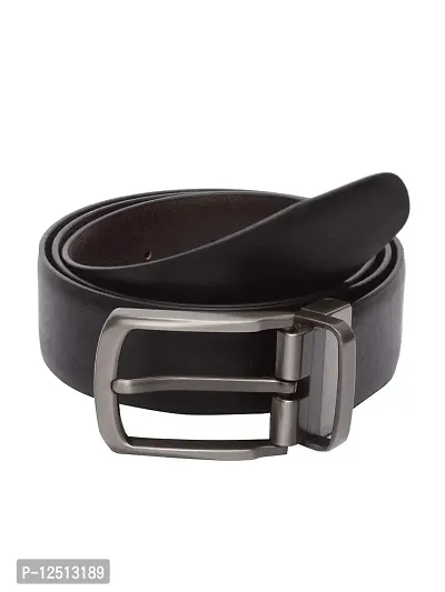 KEZRO Mens Reversible Faux Leather Belt (K BLACK)