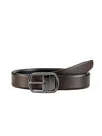 KEZRO Men's Reversible Leather Belt (Black and Brown)-thumb1