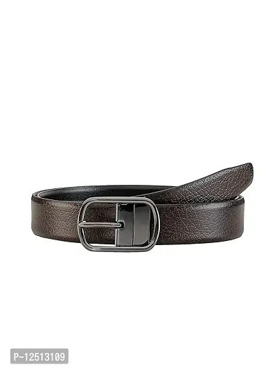 KEZRO Men's Reversible Leather Belt (Black and Brown)-thumb2