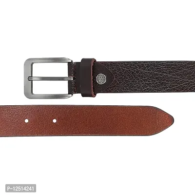 KEZRO Mens Casual Genuine Leather Belt - HBRN-thumb4