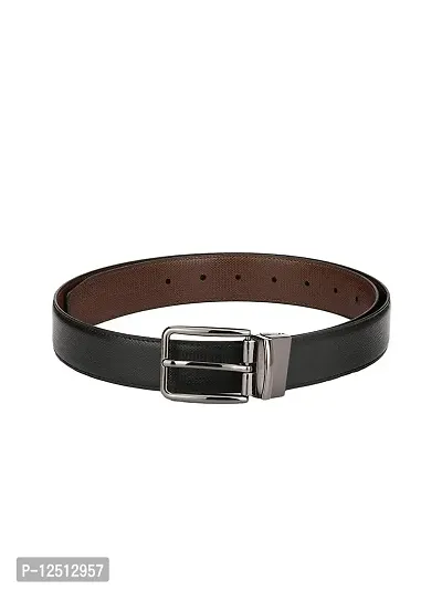 KEZRO Men's Reversible PU Leather Belt (Black and Brown)