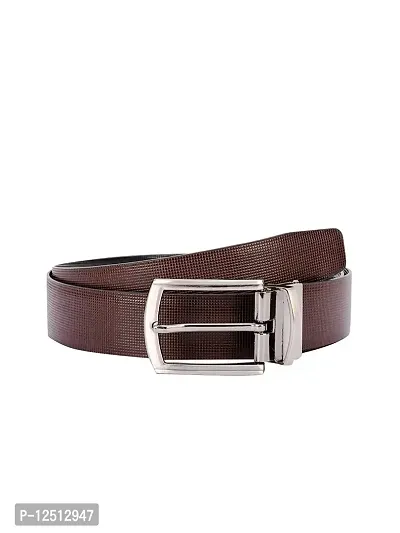 KEZRO Men's Reversible Leather Belt (Black and Brown)-thumb0