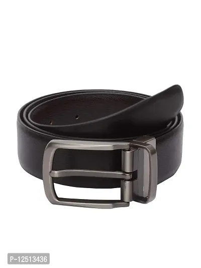 KEZRO Mens Formal Leather Reversible Belt Black Brown-thumb0