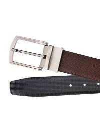 KEZRO Men's Reversible Leather Belt (Black and Brown)-thumb3