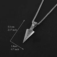 COLOUR OUR DREAMS Men's Fashion Jewellery Solid Spear Point Arrowhead Pendant Necklace With Chain For Boys and Men PD1000875-thumb2