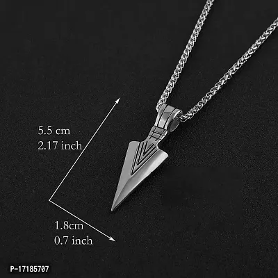 COLOUR OUR DREAMS Men's Fashion Jewellery Solid Spear Point Arrowhead Pendant Necklace With Chain For Boys and Men PD1000875-thumb3