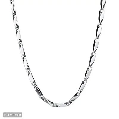COLOUR OUR DREAMS Chain for Men Silver Rice Chain for Boys Classic 316L Stainless Steel Evergreen Neck Chains for Men and Boys.