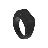 COLOUR OUR DREAMS Black Alloy Stainless Steel Metal Finger Ring Combo For Boys And Men | Trending Titanium Ring For Boys And Men (Pack Of 2)-thumb1