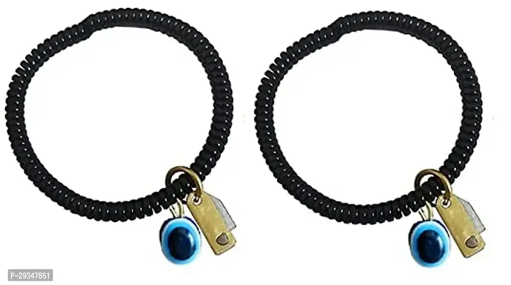 Elegant Black Alloy Bracelets For Women Pack Of 2-thumb0