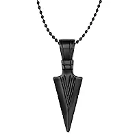 COLOUR OUR DREAMS Men's Fashion Jewellery Solid Spear Point Arrowhead Pendant Necklace With Chain For Boys and Men PD1000875-thumb1