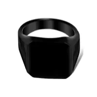 COLOUR OUR DREAMS Black Alloy Stainless Steel Metal Finger Ring Combo For Boys And Men | Trending Titanium Ring For Boys And Men (Pack Of 2)-thumb2