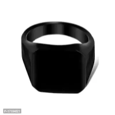 COLOUR OUR DREAMS Black Alloy Stainless Steel Metal Finger Ring Combo For Boys And Men | Trending Titanium Ring For Boys And Men (Pack Of 2)-thumb3