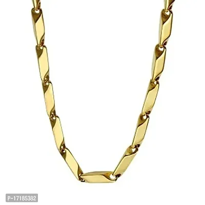 COLOUR OUR DREAMS Golden Chain for Men Rice Chain for Boys Classic Stainless Steel Golden Rice Chain Necklace for Men and Boys.