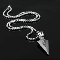 COLOUR OUR DREAMS Men's Jewellery Silver Arrow Necklace For Men boys Arrow Head Pendant Gift for Him Chain Pendant For Men Boys-thumb3