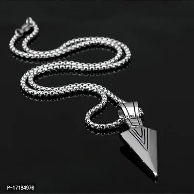COLOUR OUR DREAMS Men's Jewellery Silver Arrow Necklace For Men boys Arrow Head Pendant Gift for Him Chain Pendant For Men Boys-thumb4