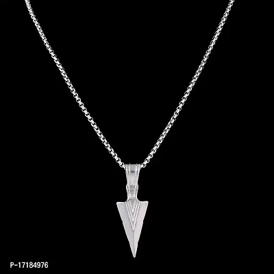 COLOUR OUR DREAMS Men's Jewellery Silver Arrow Necklace For Men boys Arrow Head Pendant Gift for Him Chain Pendant For Men Boys-thumb5