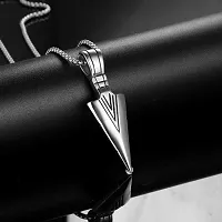 COLOUR OUR DREAMS Men's Fashion Jewellery Solid Spear Point Arrowhead Pendant Necklace With Chain For Boys and Men PD1000875-thumb1