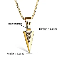 COLOUR OUR DREAMS Silver Titanium Steel Arrowshaped Pendant Necklace for Men-thumb3