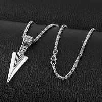 COLOUR OUR DREAMS Men's Jewellery Silver Arrow Necklace For Men boys Arrow Head Pendant Gift for Him Chain Pendant For Men Boys-thumb1