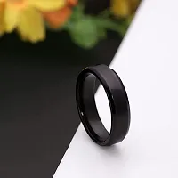 COLOUR OUR DREAMS Combo Of Black Titanium Finger Ring With Cuboid Rectangle Neck Pendant For Boys And Men (Pack Of 2)-thumb4