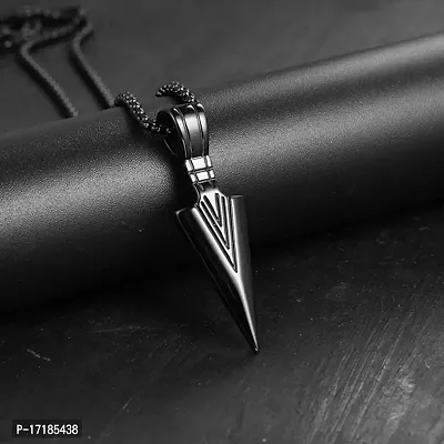 COLOUR OUR DREAMS Men's Fashion Jewellery Solid Spear Point Arrowhead Pendant Necklace With Chain For Boys and Men PD1000875-thumb5