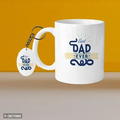 Ceramic White Coffee Mug With Keychain 330ml