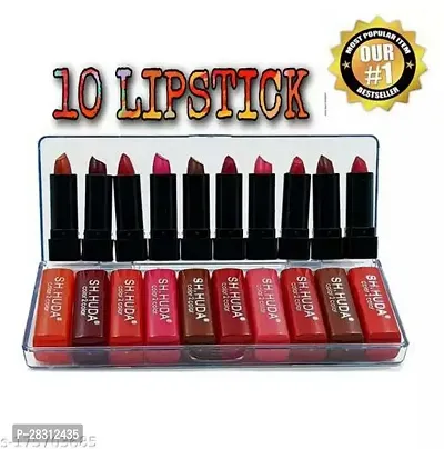 Pocket Matte Beauty Lipstick Set Of 10 Pcs (Multicolor, 30 g)-thumb0