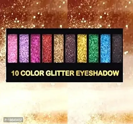 10 Color Glitter Eyeshadow Palette Glitter Eyeshadow Palette Glitter Powder Eyeshadow Palette Color Glitter  Multicolor Shimmery Finish-thumb0