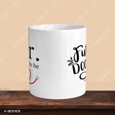 330ml Ceramic White Coffee Mug - Dr. To Be - WithApple Keychain-thumb2