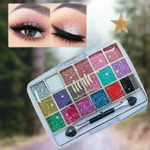 Trendy Smudge Proof Eye Shadow |Glamorous Eye Makeup M  M 18 Color Glitter