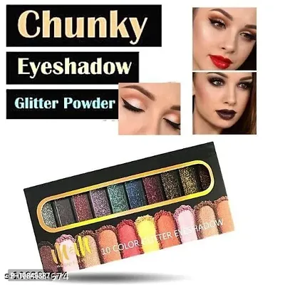 10 Color Glitter Eyeshadow Palette Glitter Eyeshadow Palette Glitter Powder Eyeshadow Palette Color Glitter  Multicolor Shimmery Finish-thumb0