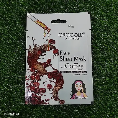 Orogold Face Sheet Mask With Coffee Extract For Srimulating Blood Flow ( Pack Of 1 ) 20g each