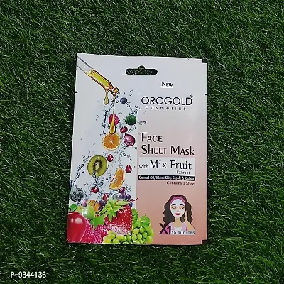 Orogold Face Sheet Mask With Mix Fruit Extract for Oil control and White Skin and Radiant Extract For Reducing Skin Aging And Fight Inflammation ( Pack Of 1 ) 20g each