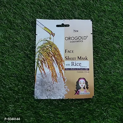 Orogold Face Sheet Mask With Rice Extract For a radiant And flawless Skin ( Pack Of 1 ) 20g each